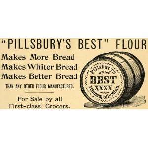 1891 Ad Pillsburys Best Flour Barrel Baking Minneapolis Bread Grocers 