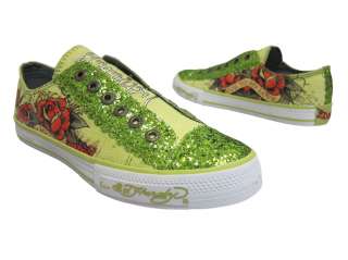   Lowrise Pink Green Stones Glitter Fashion Slip Sneakers Shoes  