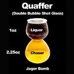 Quaffer shot glass plastic glass double bubble shot glass built en 