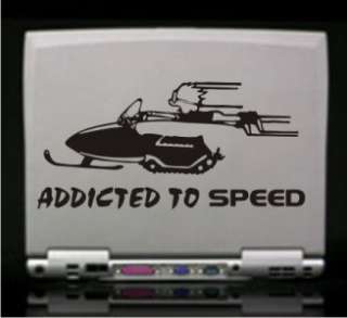 Addicted to Speed Calvin Snowmobile Decal   Car Laptop  