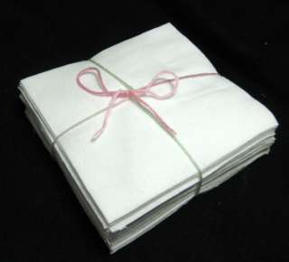 12 6 WHITE FLANNEL Rag Quilt Fabric Squares FREE SHIP  