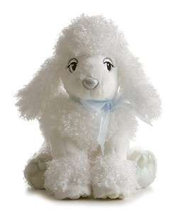 White poodle plush stuffed animal dog realistic cute plushie fluffy 