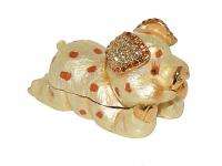 New Swarovski Crystal Enamel Pig Jewelry Trinket Box  