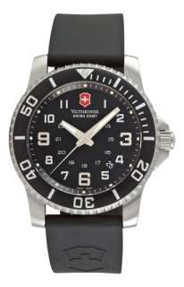  Swiss Army Maverick II Black Rubber Band Sharp Black Dial Date Watch 