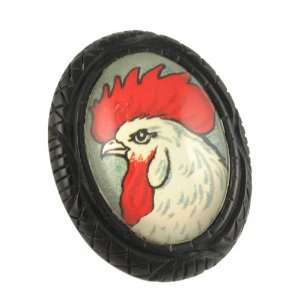  HOTCAKES  Small Oval Rooster Pin Jewelry