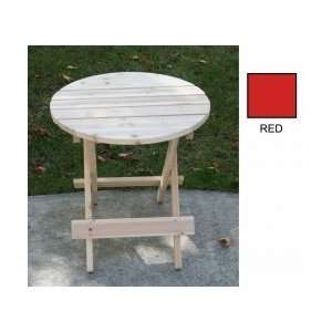  Folding Adirondack Round Table Red: Patio, Lawn & Garden