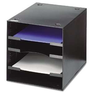    Safco   Steel Desktop Sorter, 4 Compartments, Steel, 11 x 12 x 10 