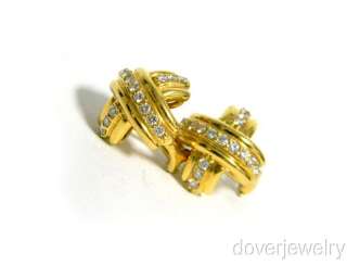 Tiffany & Co. 1.00ct Diamond 18K Gold X Earrings NR  