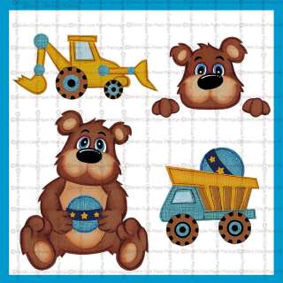 Boys & Toys paper piecing pattern Bear boy trucks scrapbook patterns 