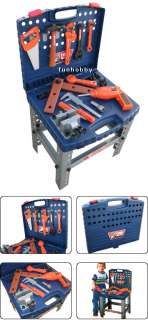 Kids Children Tool Box Play Set w/ Realistic Tools & Electronic Drill