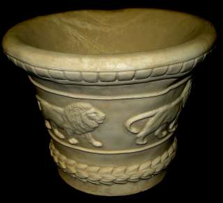 Lion Table Top Urn Vase Home Garden Decor Planter Pot  
