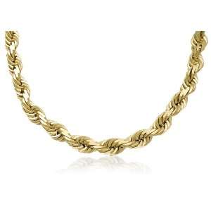  14k New Solid Yellow Gold Rope Chain / Necklace 10mm Wide 