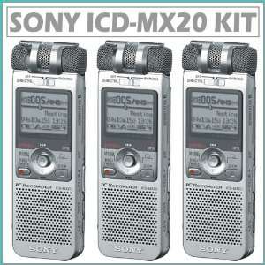  Sony ICD MX20 Digital Voice Recorder 3 Pack Electronics