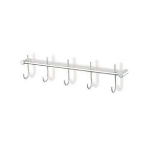  5 Hook Satin Stainless Steel Triple Suspended 18 1/2 Inch 