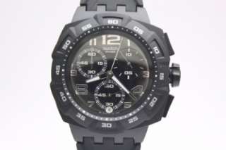 New Swatch Men Mister Chronograph Black Rubber Band Date Watch 45mm 