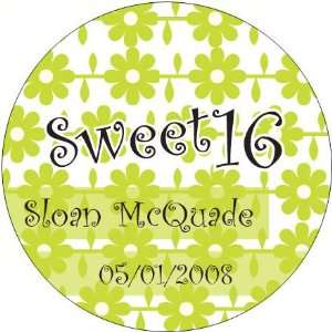Wedding Favors Green Floral Pattern Sweet Sixteen Personalized Travel 