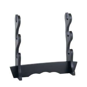 Wooden Sword Stand, Holds 3 Swords, Black: Sports 