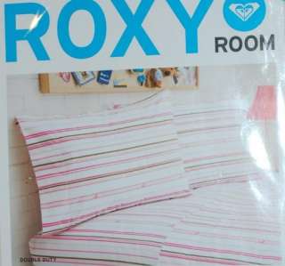 ROXY Quicksilver DOUBLE DUTY Pink Stripe TWIN XL Sheet _ NIP  