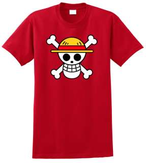 One Piece Anime T Shirt Tee Monkey D Luffy Flag Cosplay  