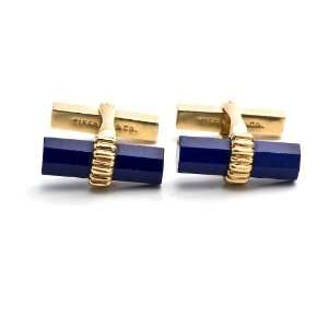  Tiffany & Co. Lapiz Lazuli 18K Gold Cuff Links Jewelry