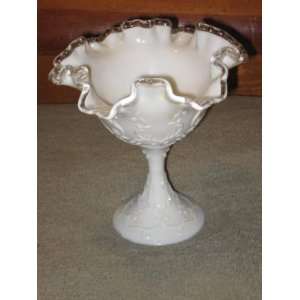  Vintage Fenton Art Glass Milk Glass Spanish Lace Silver 