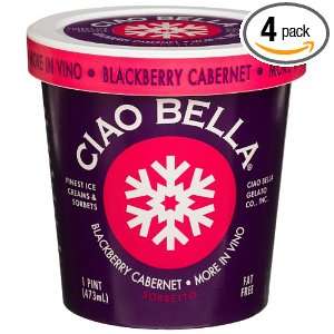 Ciao Bella Blackberry Cabernet Sorbetto, 16 Ounce Cups (Pack of 4 