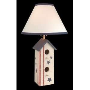  Table Lights Country Pine Wood, Table Lamp Birdhouse Wood 